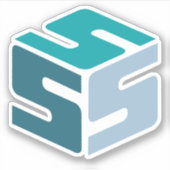 S-Cubed Blauwe Logo Sticker (3" x 3") (Voorkant)