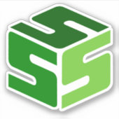 S-Cubed Groene Logo Sticker (3" x 3") (Voorkant)