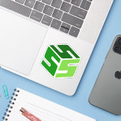 S-Cubed Groene Logo Sticker (3" x 3") (Laptop met iPhone)