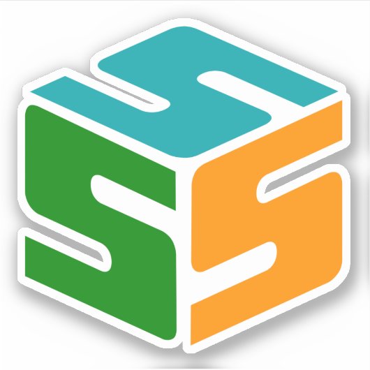 S-cubed Logo Sticker (3" x 3") (Voorkant)