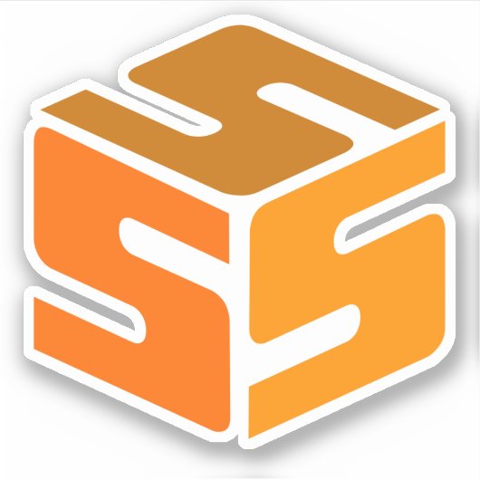 S-Cubed Oranje Logo Sticker (3" x 3") (Voorkant)