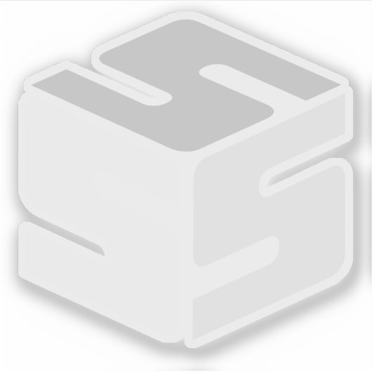 S-Cubed Witte Logo Sticker (3" x 3") (Voorkant)