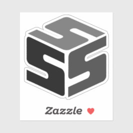 S-Cubed Zwarte Logo Sticker (3" x 3")