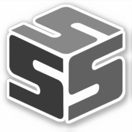 S-Cubed Zwarte Logo Sticker (3" x 3")