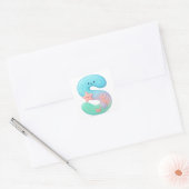 "S" Cute Letter - Underwater Sea Creature Vierkante Sticker (Envelop)