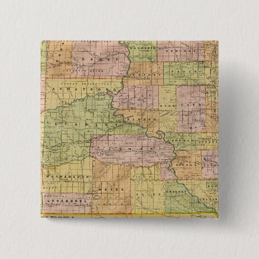 S Dakota Vierkante Button 5,1 Cm (Voorkant)