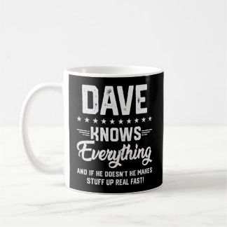 S Dave weet alles naam gepersonaliseerde grappen Koffiemok