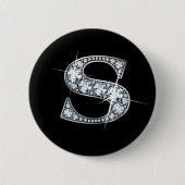 "S" Diamond Bling Button (Voorkant)
