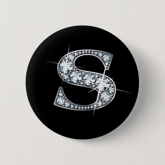"S" Diamond Bling Button (Voorkant)