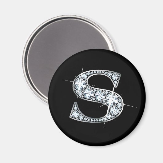"S" Diamond Bling Magnet (Voorkant / Achterkant)