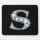"S" Diamond Bling Mousepad Muismat (Voorkant)