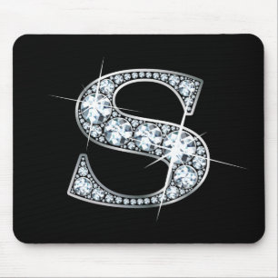 "S" Diamond Bling Mousepad Muismat