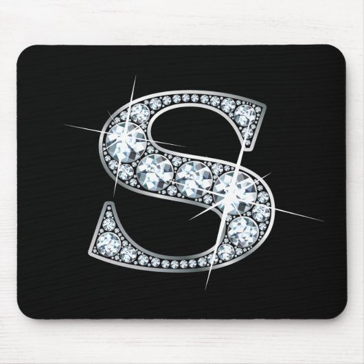 "S" Diamond Bling Mousepad Muismat (Voorkant)