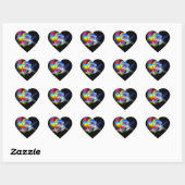 "S" Diamond Bling on Rainbow Swirl Heart Sticker (Vel)