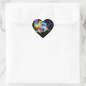 "S" Diamond Bling on Rainbow Swirl Heart Sticker (Tas)