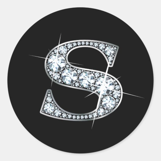 "S" Diamond Bling Sticker (Voorkant)