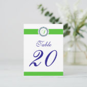 S Dot Circle Monogram Tafelnummer (Limoen / Blauw) (Staand voorkant)