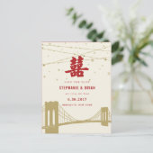 S_Double Happiness Lights Sla het datum Briefkaart (Staand voorkant)