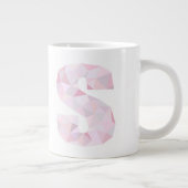 S - Driehoeken met laag poly - neutraal roze Paars Grote Koffiekop (Rechts)