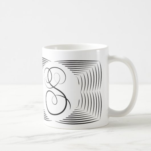 S Elegant Monogram Koffiemok (Rechts)