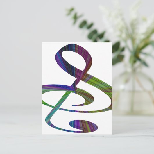 "S", "&" en/of treble Clef Musical Note Briefkaart (Staand voorkant)