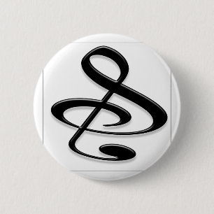 "S", "&" en/of treble Clef Musical Note Ronde Button 5,7 Cm