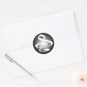 "S", "&" en/of treble Clef Musical Note Ronde Sticker (Envelop)