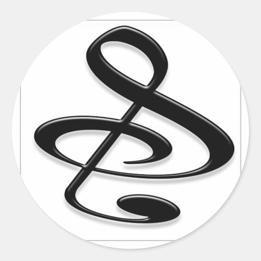 "S", "&" en/of treble Clef Musical Note Ronde Sticker (Voorkant)