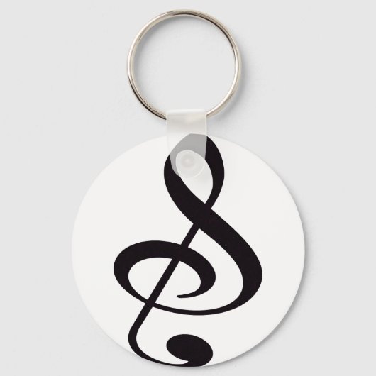 "S", "&" en/of treble Clef Musical Note Sleutelhanger (Voorkant)
