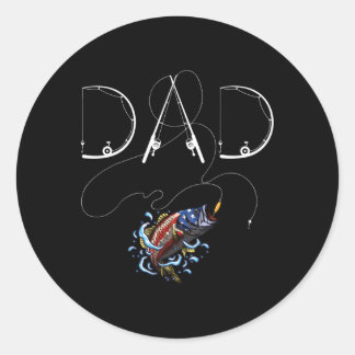 S Fisher Pap Vist Enthousiast Vis Papa Vader Ronde Sticker