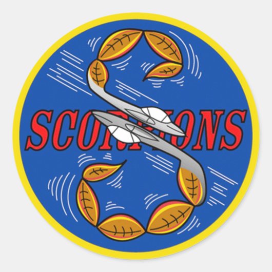 S Flight Scorpions Ronde Sticker (Voorkant)