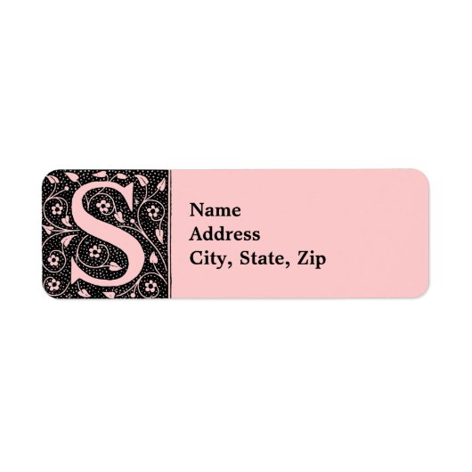 S Floral monogram Etiket (Voorkant)