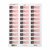 S Floral monogram Etiket (Full Sheet)