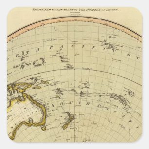 S Hemisphere, vliegtuig van Londen Vierkante Sticker