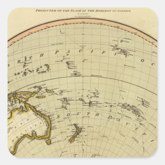 S Hemisphere, vliegtuig van Londen Vierkante Sticker (Voorkant)
