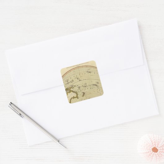 S Hemisphere, vliegtuig van Londen Vierkante Sticker (Envelop)