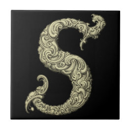 S - Het Falck Alfabet (Golden) Tegeltje