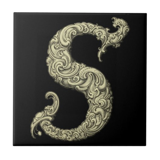 S - Het Falck Alfabet (Golden) Tegeltje (Voorkant)