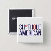 S-Hole American Vierkante Button 5,1 Cm (Voorkant /achterkant)