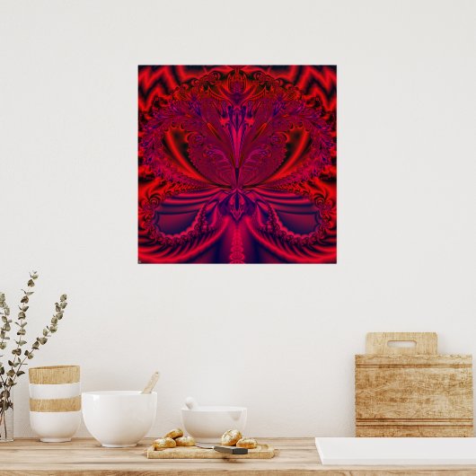 S.I. "Ruby's Passion" Abstract Fractal Art Poster (Keuken)