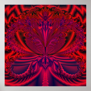 S.I. "Ruby's Passion" Abstract Fractal Art Poster