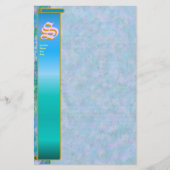 S Initiaal "Blue Garden" Initiaal "Fine Lined" Briefpapier (Voorkant)