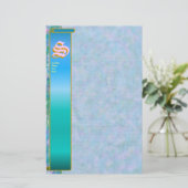 S Initiaal "Blue Garden" Initiaal "Fine Lined" Briefpapier (Staand voorkant)