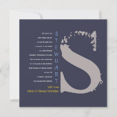 S Initiaal Collectie Bat Bar Mitzvah Uitnodiging (Voorkant)