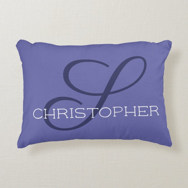 S Initiaal Custom Name Calligraphy Trendy Accent Kussen (Voorkant)
