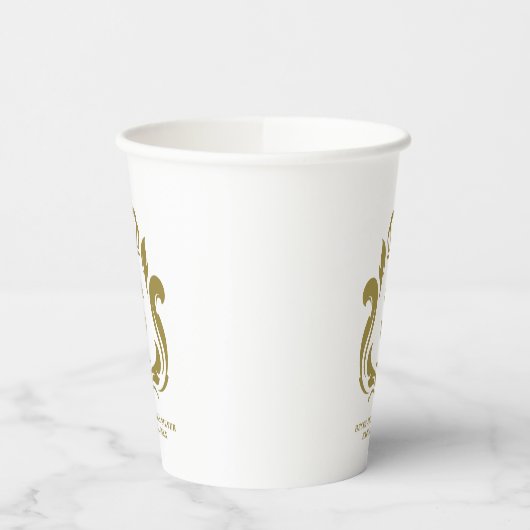 S Initial Gouden Kuif Papier bekers (Links)