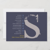 S Initiële Collectie Bat Bar Mitswa Uitnodiging (Voorkant)