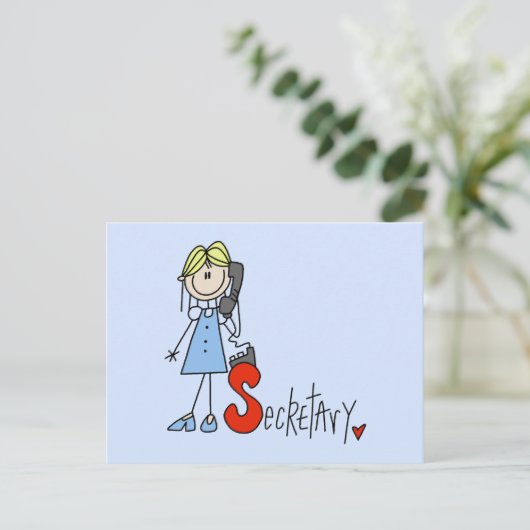 S is bestemd voor de secretaris briefkaart (Staand voorkant)