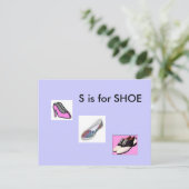"S" is bestemd voor de Shoe Alphabet Flashcard Briefkaart (Staand voorkant)