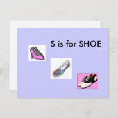 "S" is bestemd voor de Shoe Alphabet Flashcard Briefkaart (Voorkant / Achterkant)